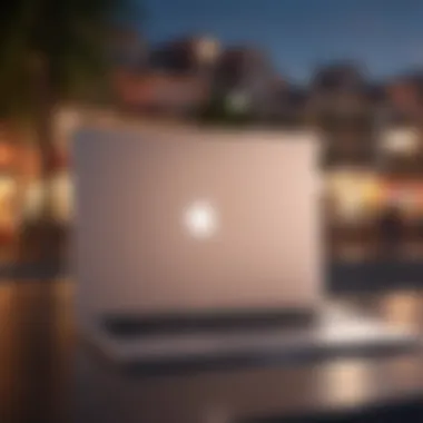 Sleek MacBook design against vibrant Brasilian backdrop