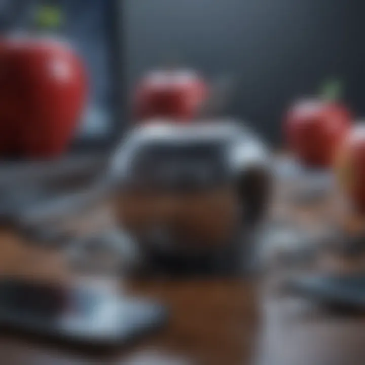 Illustration showing malware attacking Apple devices
