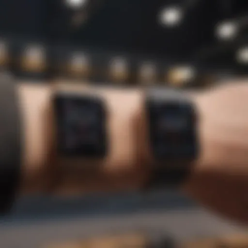 Elegant display of Apple Watch models showcasing various styles.