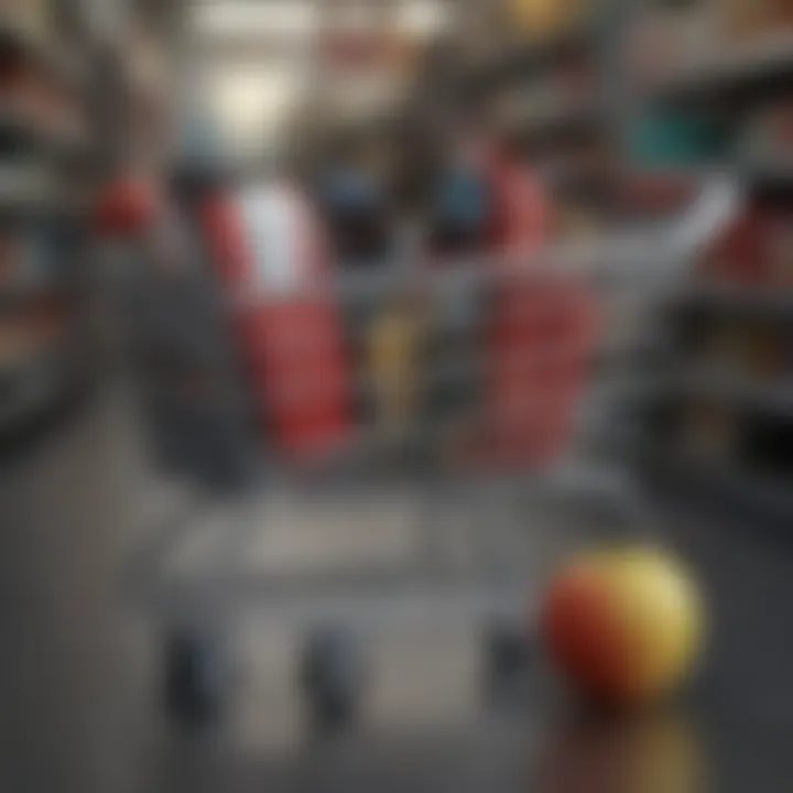 Close-up of a shopping cart filled with tech gadgets including an Apple Watch.