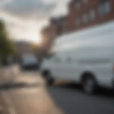 Mobile car unlocking service van parked near a stranded vehicle