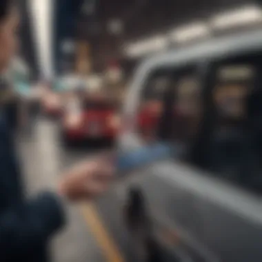 Sleek Transportation Service Accepting Apple Pay Modern transportation service with Apple Pay integration