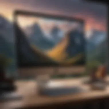 MacBook screen with personalized mountain landscape wallpaper