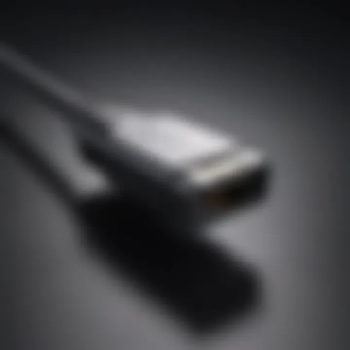 Close-up of the technical specifications of the Native Union USB A to USB C adapter.