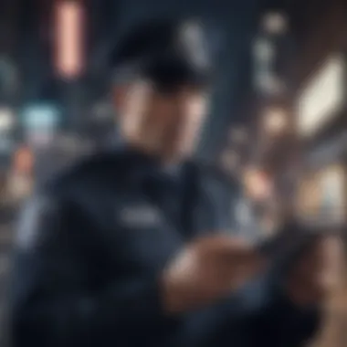 Reporting Your Stolen Phone to Authorities Image depicting a police officer taking a report