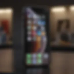 A pristine iPhone displayed against a sleek background, highlighting its condition for resale.