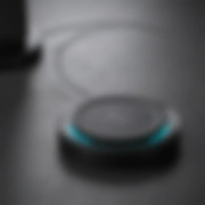 Close-up of the Nimble wireless charger showing its design