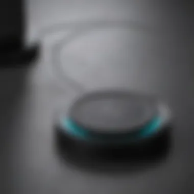 Design Features of the Nimble Wireless Charger Close-up of the Nimble wireless charger showing its design