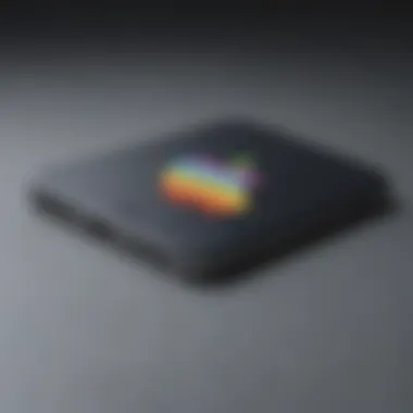 Phone with Apple logo on screen