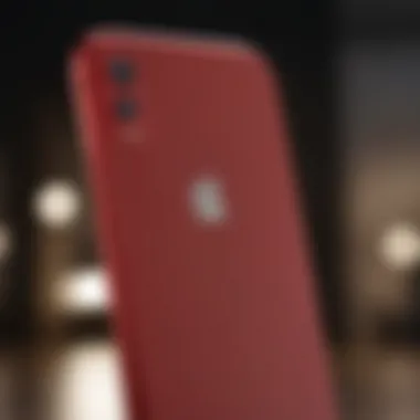 Red iPhone XR with Focus on Camera Detail