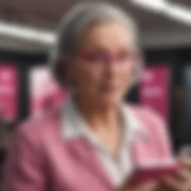 Senior woman exploring T-Mobile plans