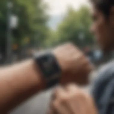 Apple Watch Supporting an Active Lifestyle Apple Watch in an active outdoor setting