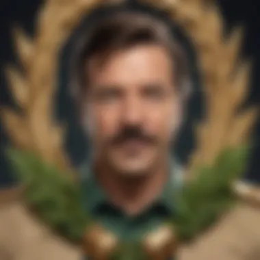 Ted Lasso show poster with laurel wreaths