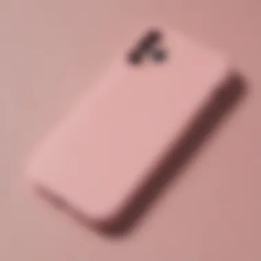 Sleek Apple Silicone Case for iPhone 12 in Soft Pink