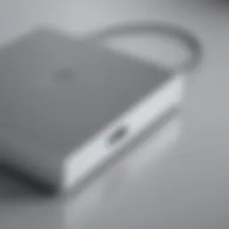 Sleek and minimalist design of the Apple Thunderbolt to USB Hub