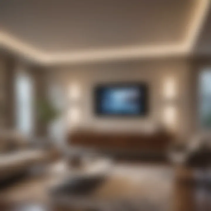 Smart lighting system in modern living room