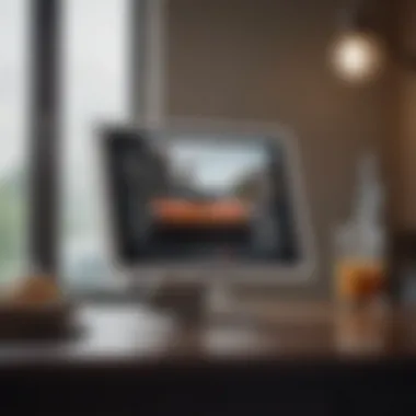 Seamless Integration Stylish Square Up iPad Stand in use at home