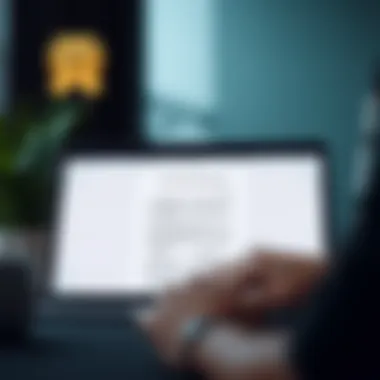 Efficient Scanning on Apple Devices An Apple laptop displaying a document being scanned and translated