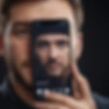 User Experience with the Notch User interacting with a smartphone showcasing the notch