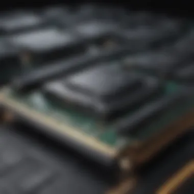 High-Performance RAM Modules Close-up of high-performance RAM modules arranged on a sleek surface