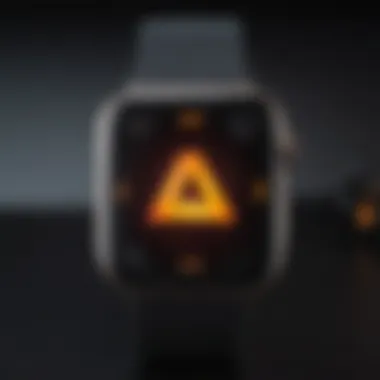 Apple Watch battery icon with exclamation mark