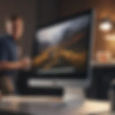 User enjoying productivity with Apple Stand