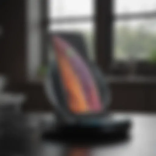 A sleek high-watt wireless charger showcasing modern design and technology.