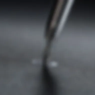 Close-up view of stylus tip on a touchscreen