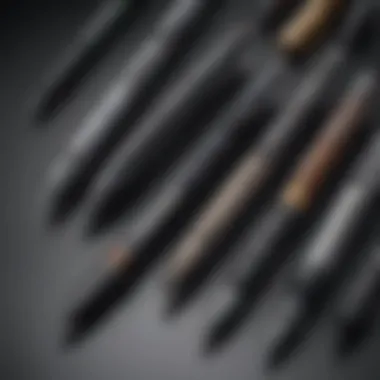 Different types of styluses arranged on a surface