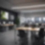 Corporate office showcasing Apple products