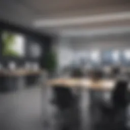 Corporate office showcasing Apple products