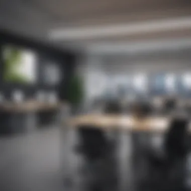 Corporate office showcasing Apple products