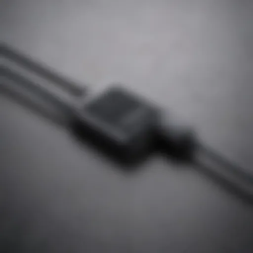 Close-up view of a USB-C port with an iPhone charger