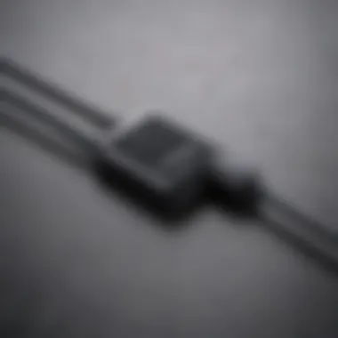 USB-C Port and iPhone Charger Compatibility Close-up view of a USB-C port with an iPhone charger