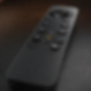 Close-up of Apple TV remote control design