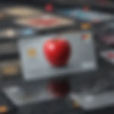 Apple Card Among Traditional Cards Apple Card standing out in a sea of traditional credit cards