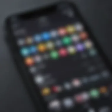 App Store Interface Overview Close-up of an iPhone screen displaying the App Store interface