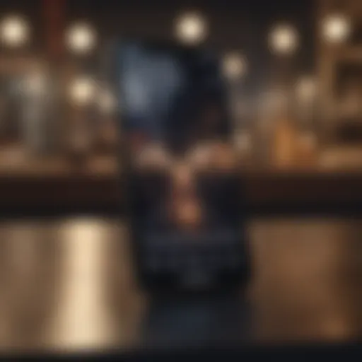 Luxurious iPhone model on sleek Verizon advertisement